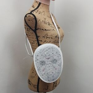 Jason Voorhees Bling Crossbody White Beaded Women's Bag Friday The 13th Purse.